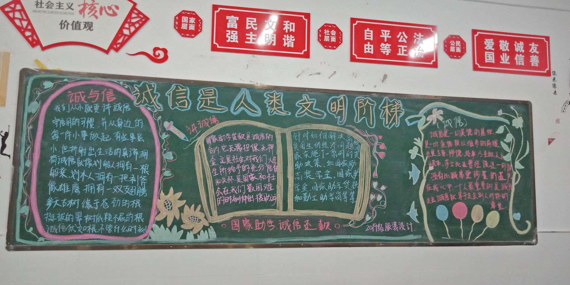 诚信黑板报文字内容