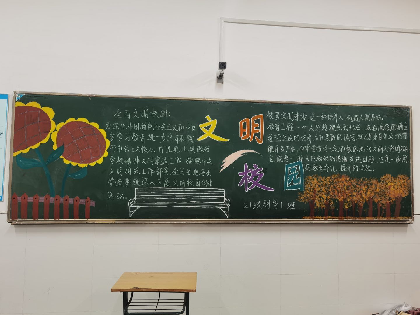 校园文明黑板报大学生图片